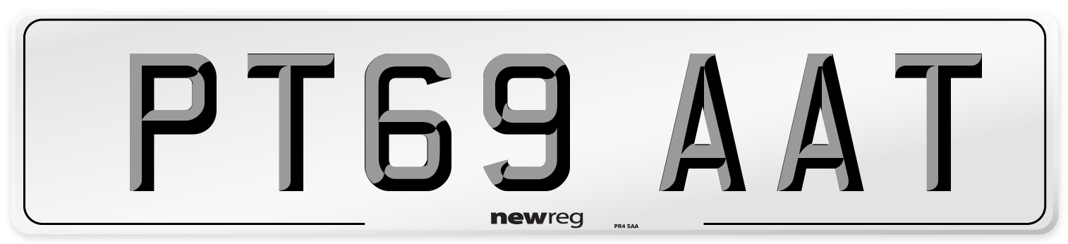 PT69 AAT Number Plate from New Reg